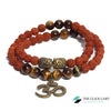 TCC™ Natural Certified Rudraksha & Tiger Eye Stone Om Buddha Bracelet